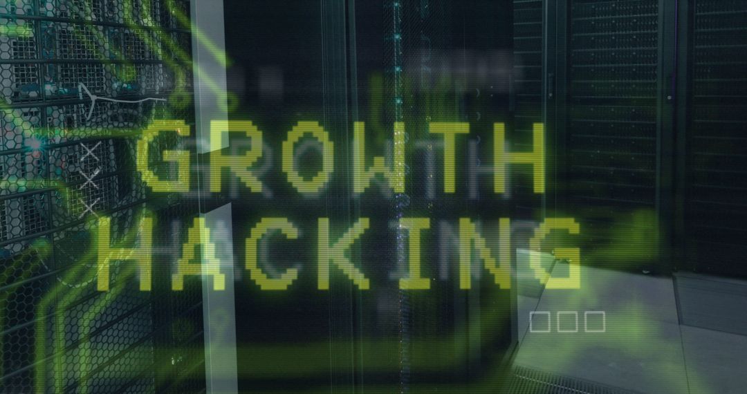 growth hacking overlay on data server environment - Free Images, Stock Photos and Pictures on Pikwizard.com