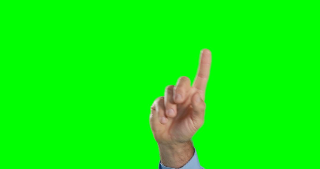 Male Hand Pointing Upwards Isolated on Green Background - Free Images, Stock Photos and Pictures on Pikwizard.com