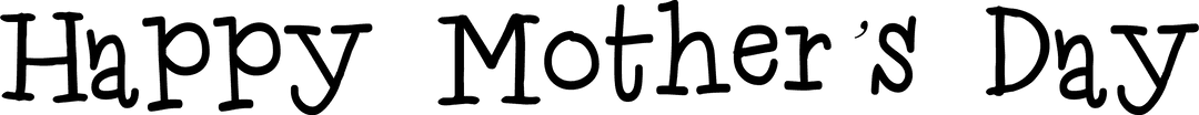 Happy Mother's Day Text Art on Transparent Background