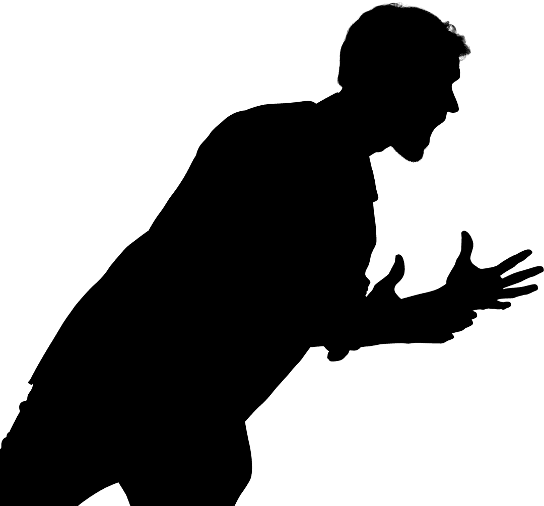 Transparent Silhouette of Shouting Businessman Illustration