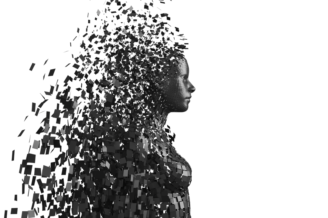 Disintegrating 3D Woman Model on Transparent Background Illustration - Download Free Stock Images Pikwizard.com