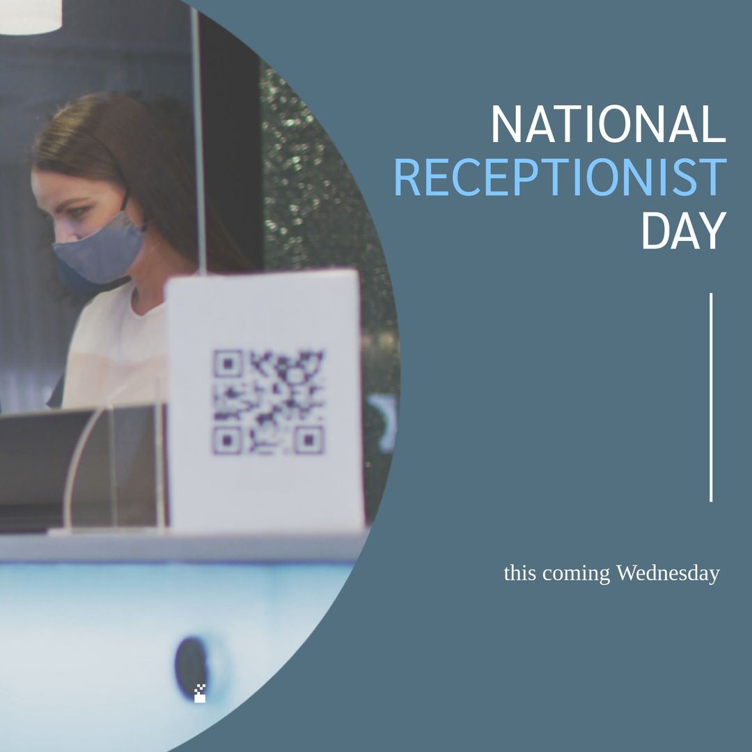 Receptionist in Office Celebrating Annual National Day