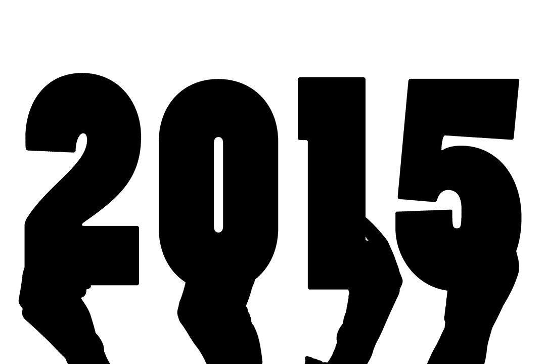 Transparent 2015 Text for New Year Celebration Design