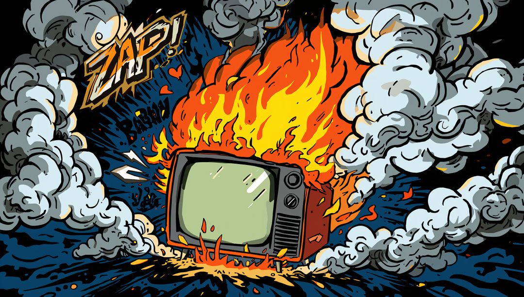 Explosive Vintage TV Set Ablaze With Dynamic Blaze and ZAP