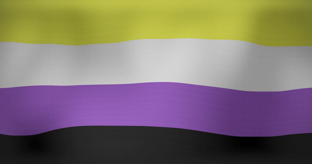 Nonbinary Pride Flag Waving with Rippled Texture