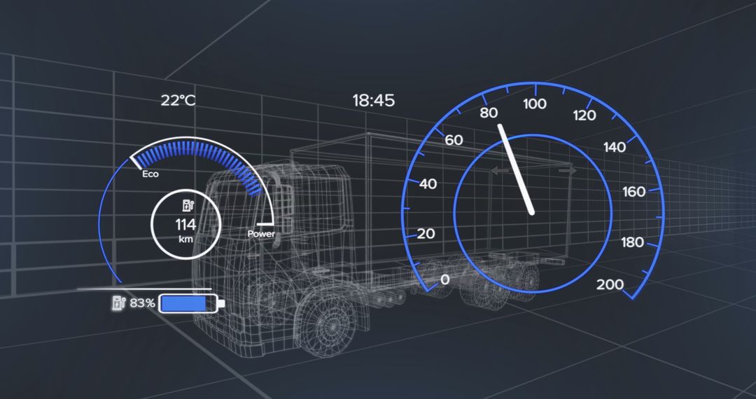 Futuristic Dashboard Display with 3D Vehicle Model