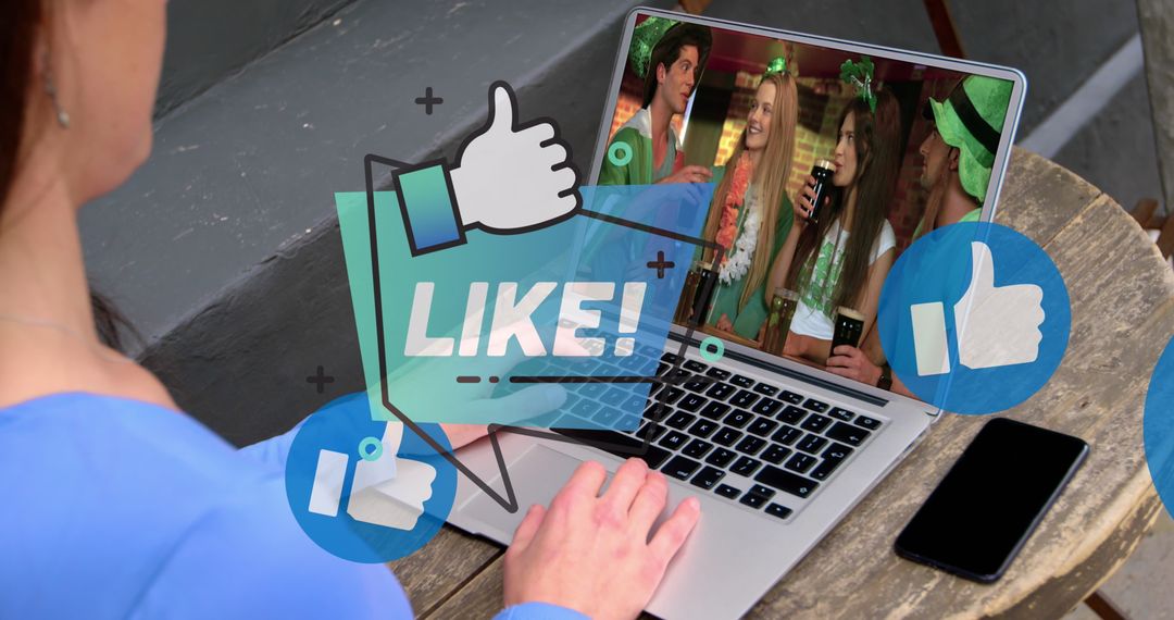 Virtual Celebration with Friends on Video Call Interface