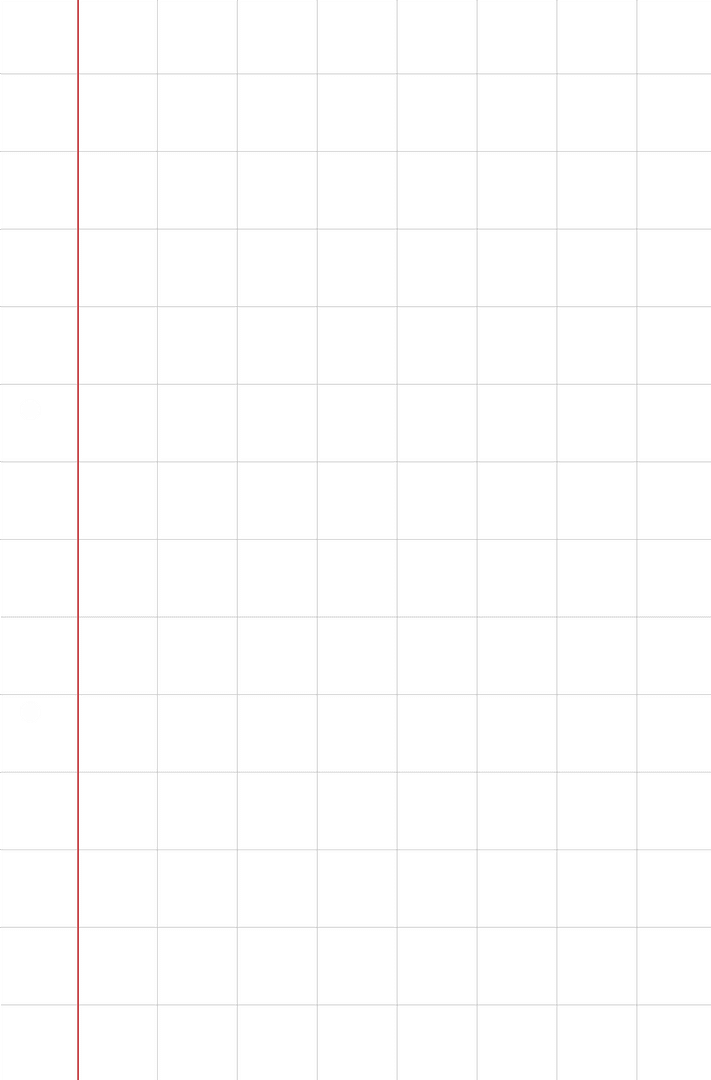 Transparent notebook page outline with red margin