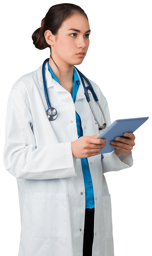 Transparent Medical Professional Holding Tablet for Healthcare Solutions