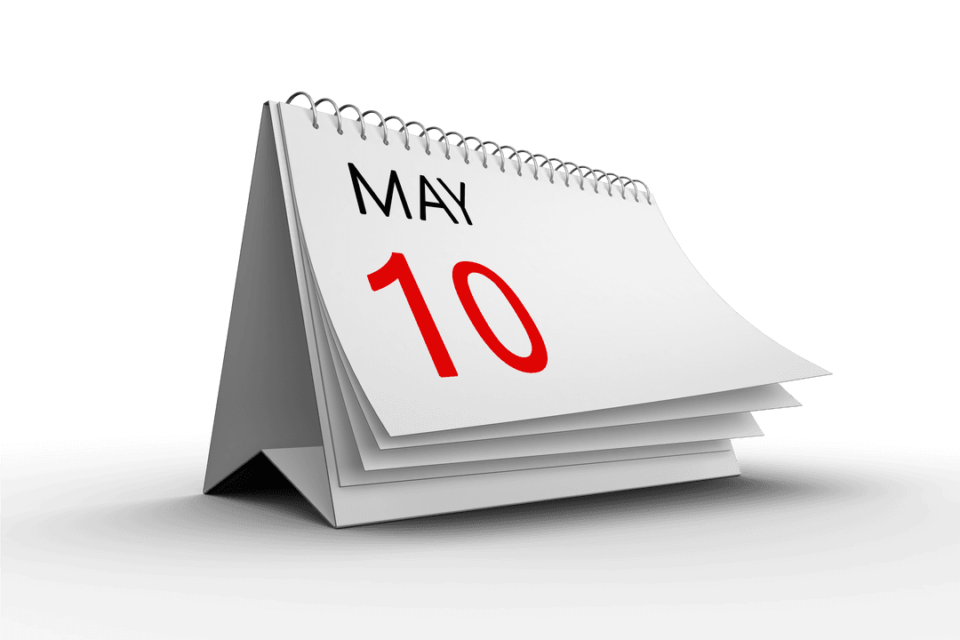 Day Planner Calendar with Date Transparent Background