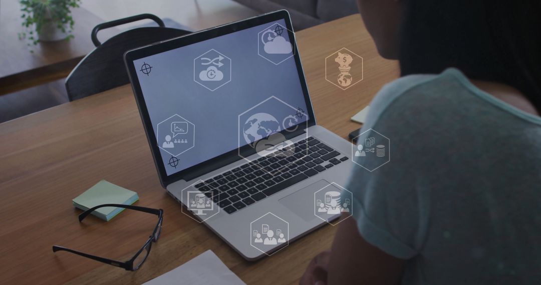Man Engaged in Modern Technology at Home Office Workspace