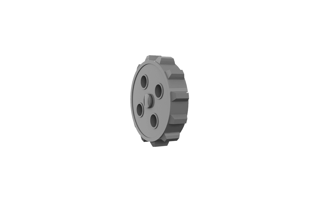 Grey Industrial Cog on Transparent Background Isolated