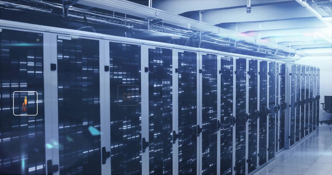 Modern Data Center with Digital Technology Interface