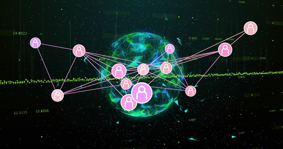 Global Digital Network with Connected Data Points