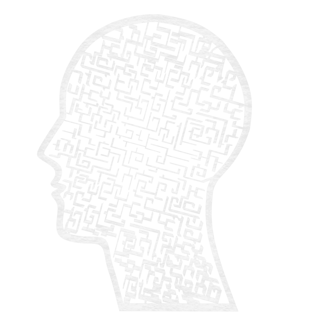 Human Head Labyrinth Illustration on Transparent Background