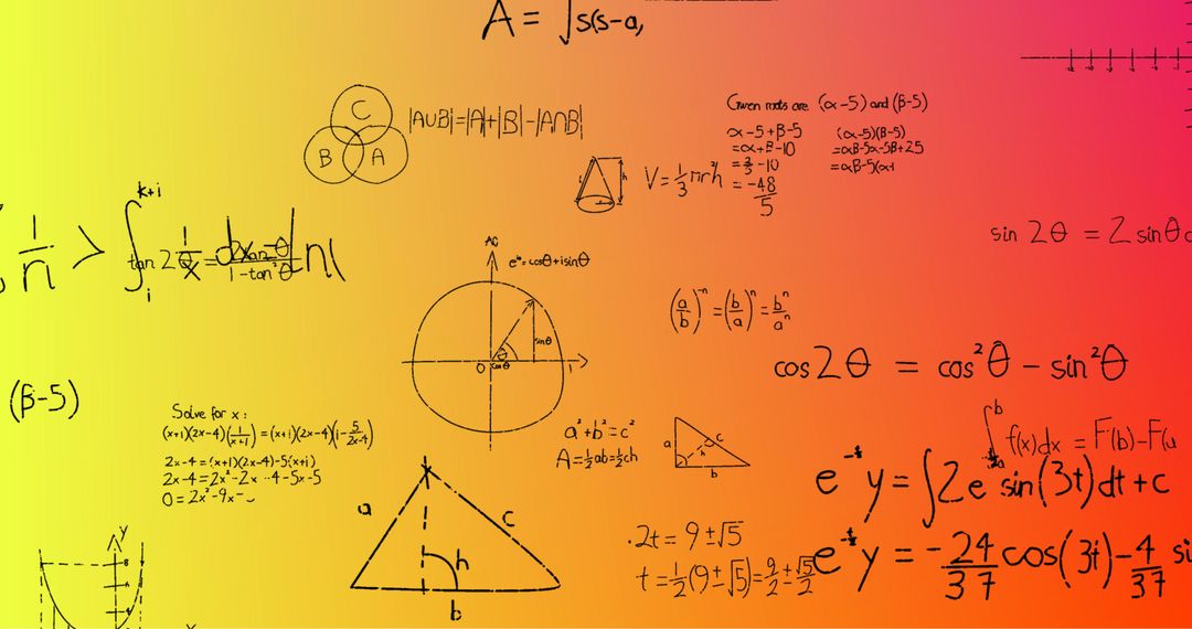 Math Formulas on Gradient Background Illustrating Scientific Concept
