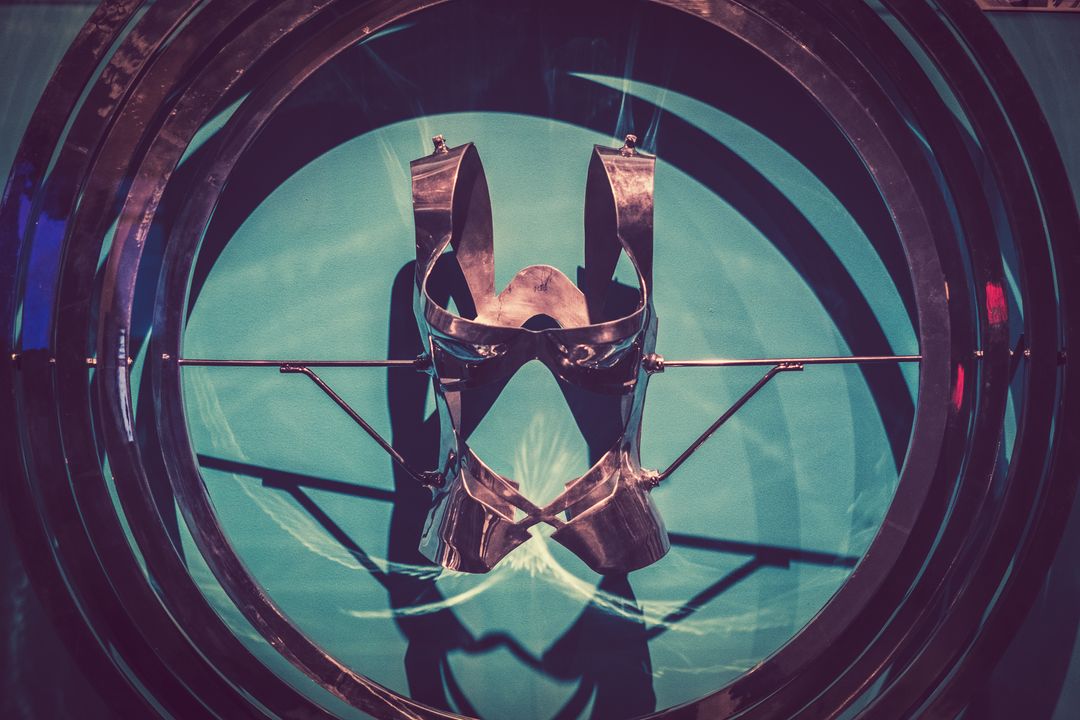 Antique Metal Armor on Display with Intricate Design