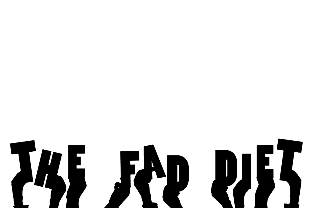 Fad Diet Emphasis Text With Hands on Transparent Background