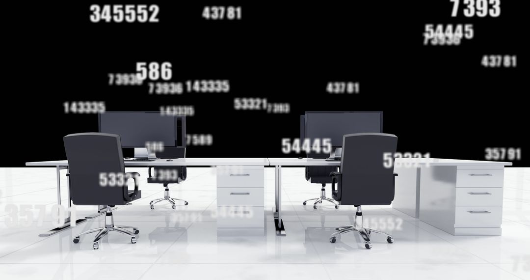 Modern Office with Virtual Data and Network Integration Concepts