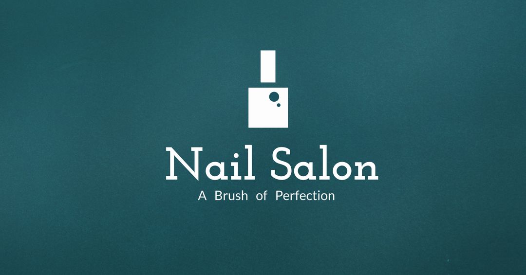 Elegant Nail Salon Logo with Minimalist Style on Teal Background