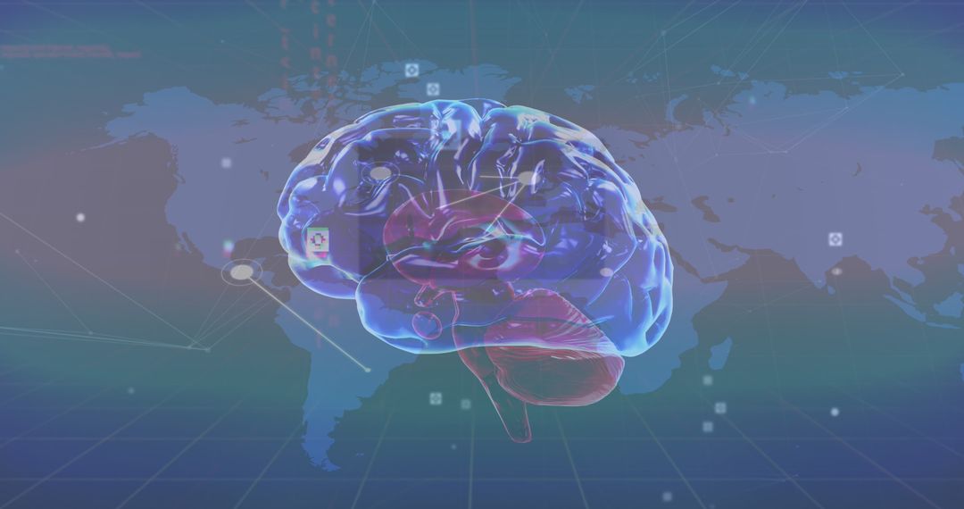 Digital Brain and Global Data Connections Concept