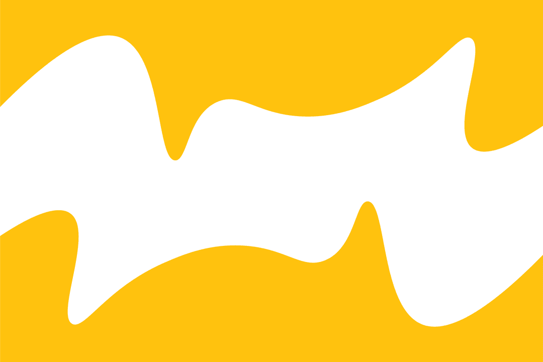 Abstract Wavy Black Shape on Yellow Transparent Background