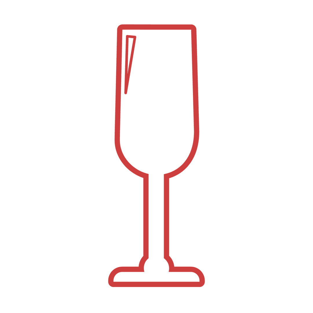 Red Wine Glass Outline on Transparent Background