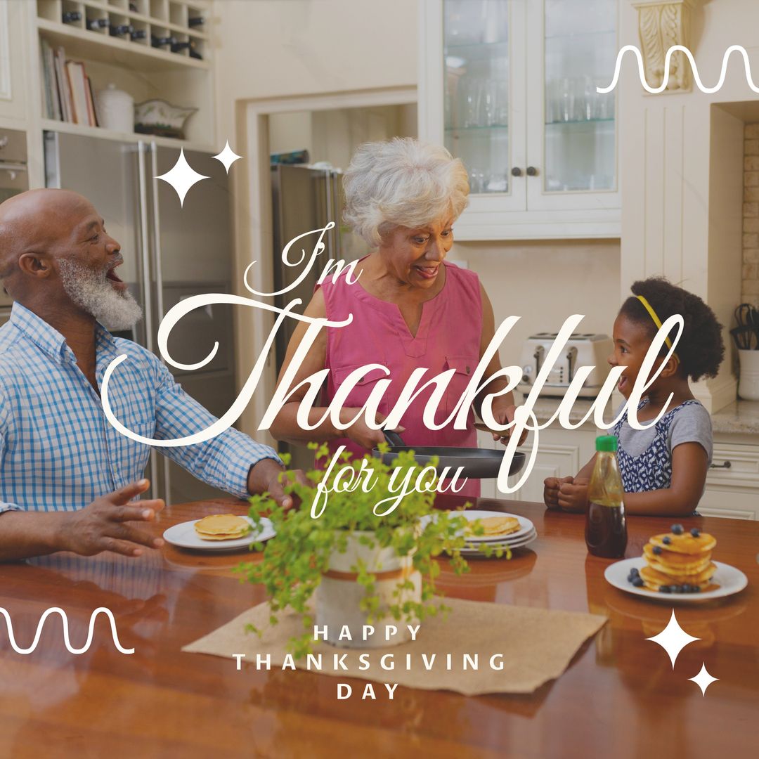 Thankful Thanksgiving Day with Senior Couple and Granddaughter - Download Free Stock Templates Pikwizard.com