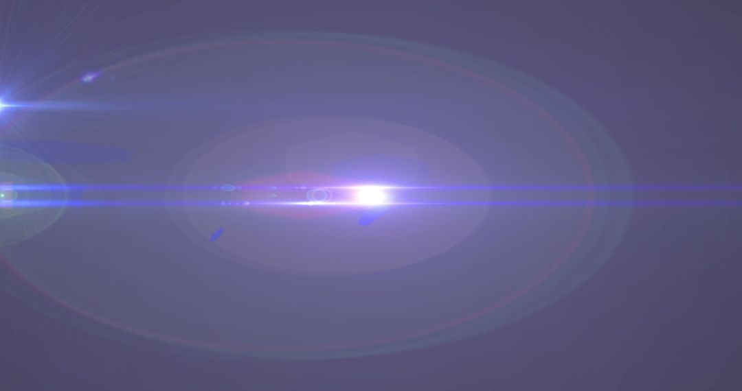 Abstract Lens Flare with Blue Optic Effects in Darkness