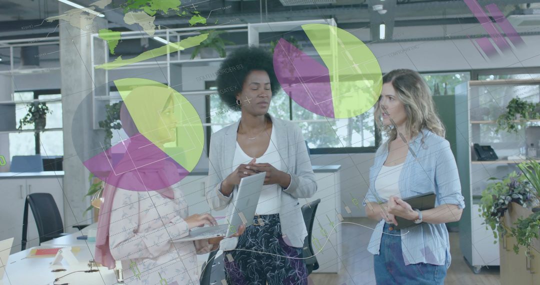 Diverse Businesswomen Analyzing Financial Data Projections