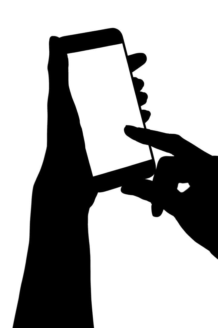 Woman Using Smartphone Silhouette Transparent Background Technology