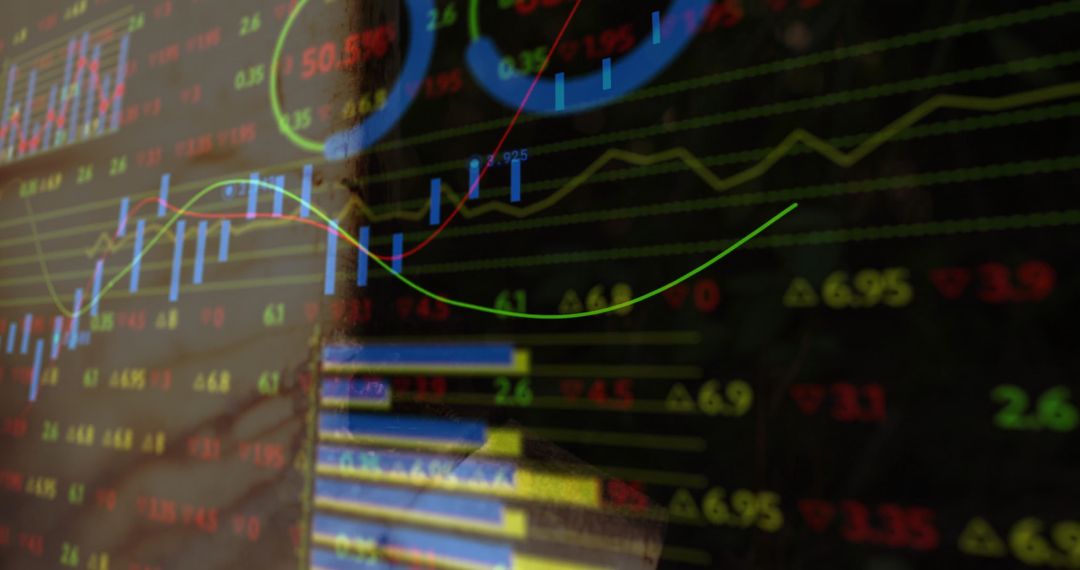 Financial Market Analysis Showing Dynamic Charts and Graphs