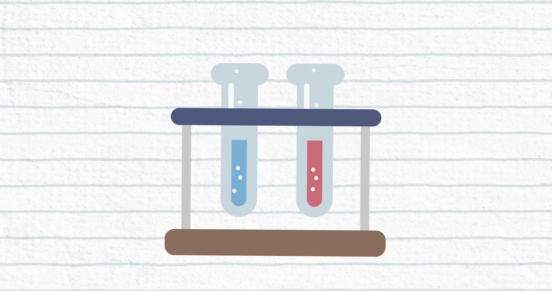 Dynamic Icon of Test Tubes on Lined Background