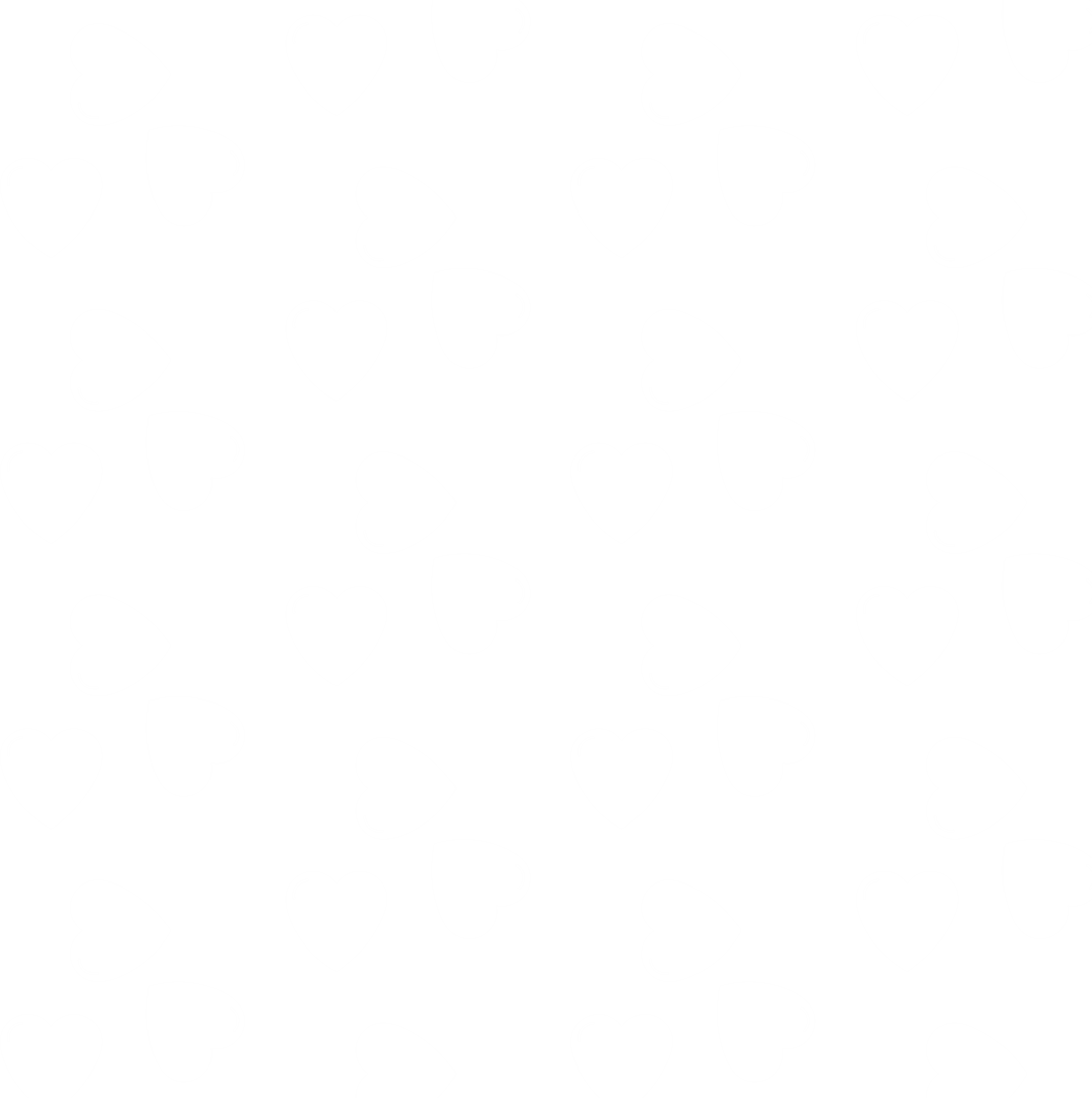 Vibrant White Heart Pattern on Transparent Background