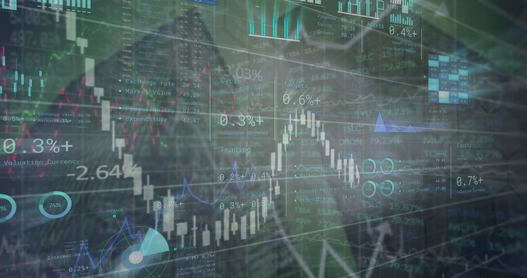 Financial Analytics Over Cityscape with Data Visualization