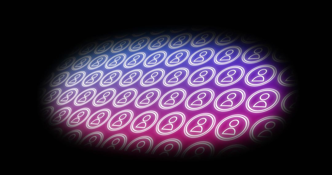 Digital Connection Pattern with Pink People Icons on Gradient Background