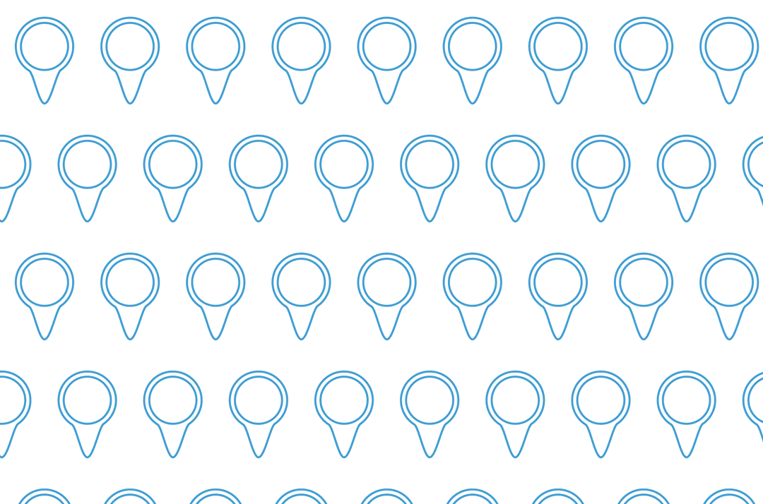 Repeated Blue Map Pins Pattern on Transparent Background