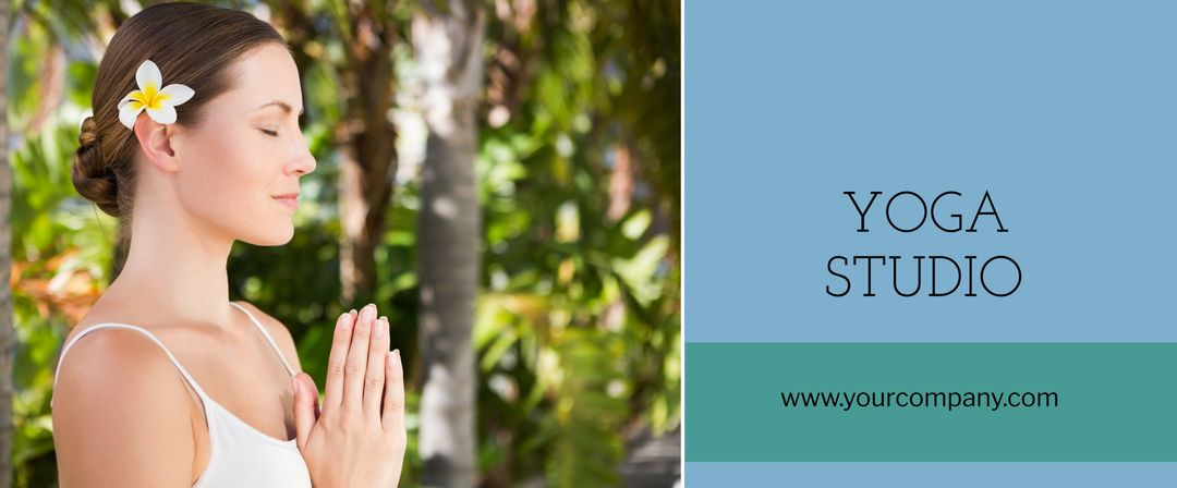 Serene Woman in Meditation for Yoga Studio Advertisement