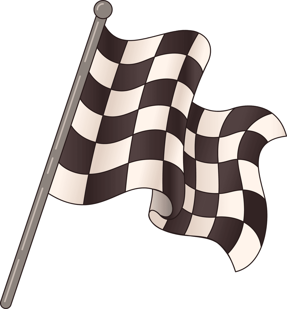 Checkered Racing Flag on Transparent Background Symbolizing Victory