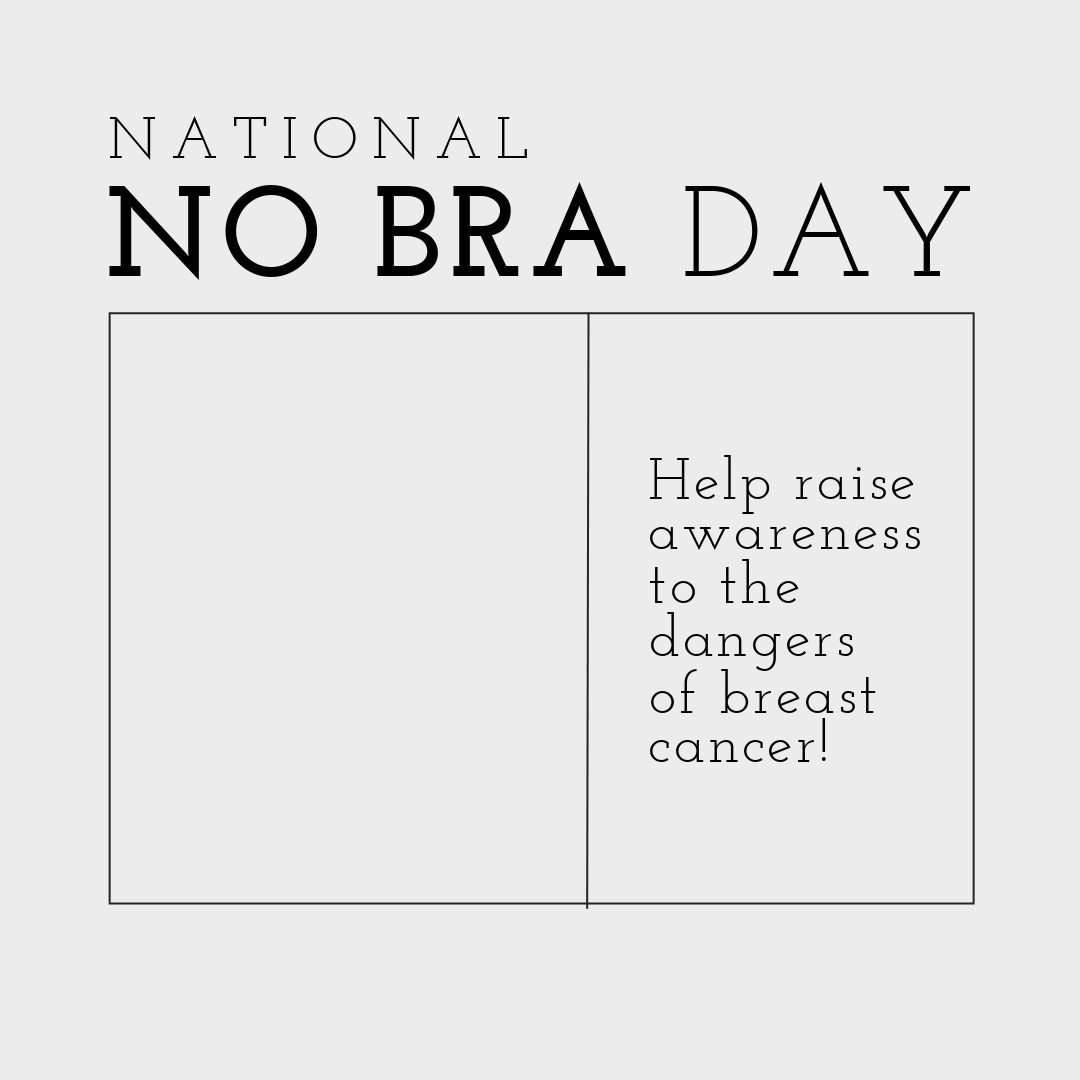 National No Bra Day Breast Cancer Awareness Poster with Pink Bra - Download Free Stock Templates Pikwizard.com