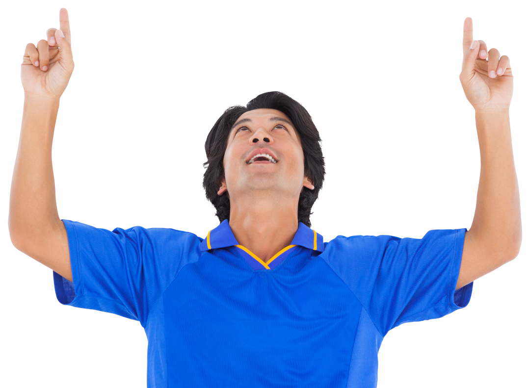 Football Player Rejoicing and Pointing Upward Transparent Background - Download Free Stock Images Pikwizard.com