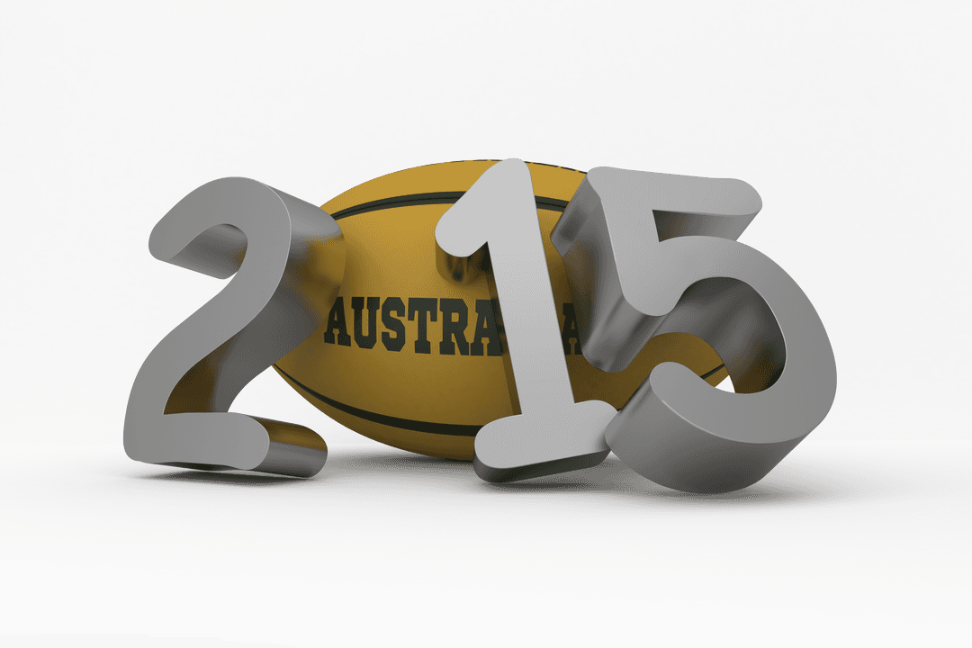 Transparent Rugby 2015 Illustration with Australia Text