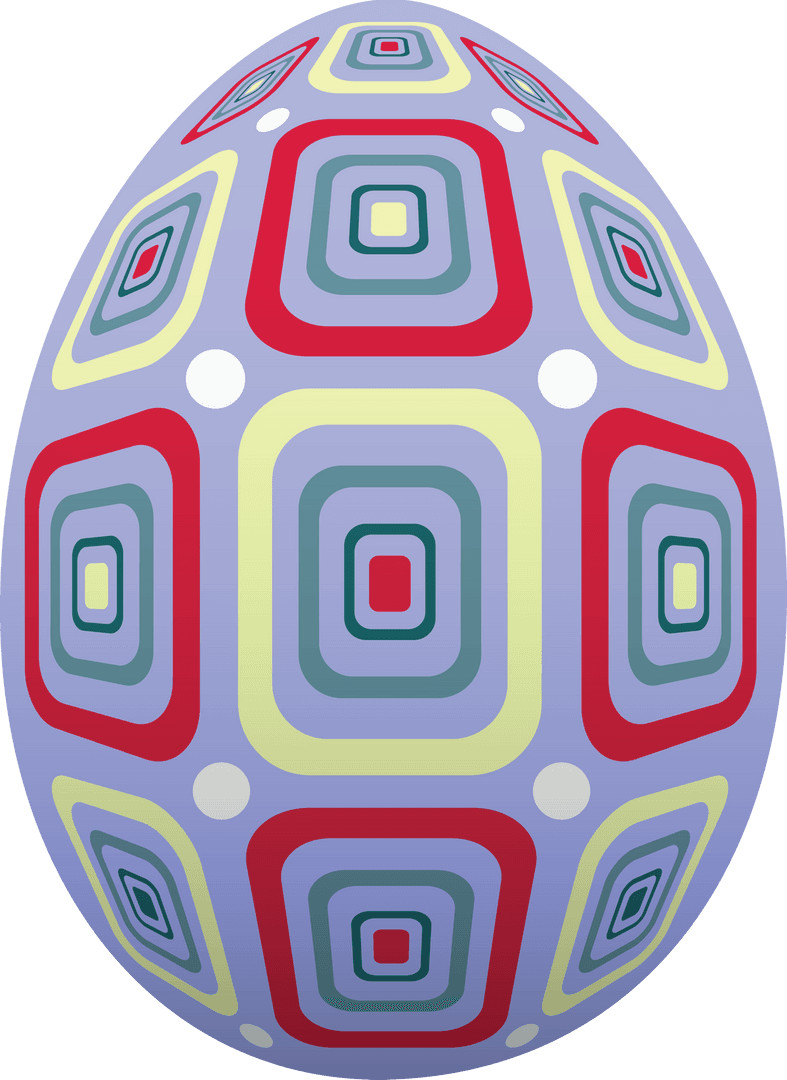 Colorful Shape Patterns on Transparent Egg Design Illustration