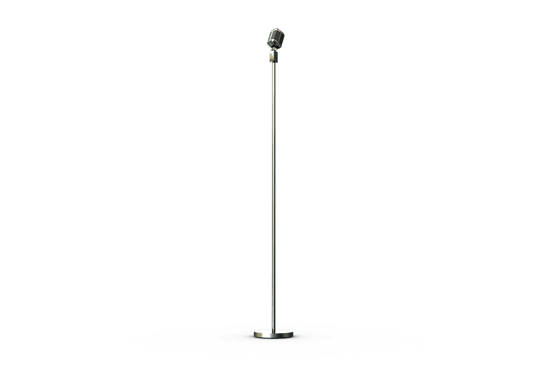 Transparent Background Classic Microphone on Stand Image