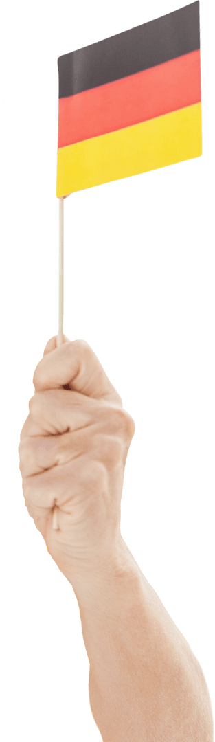 Transparent Cropped Hand Holding German Flag Waving