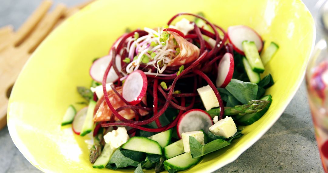 Vibrant Salad with Spiralized Beets and Fresh Vegetables