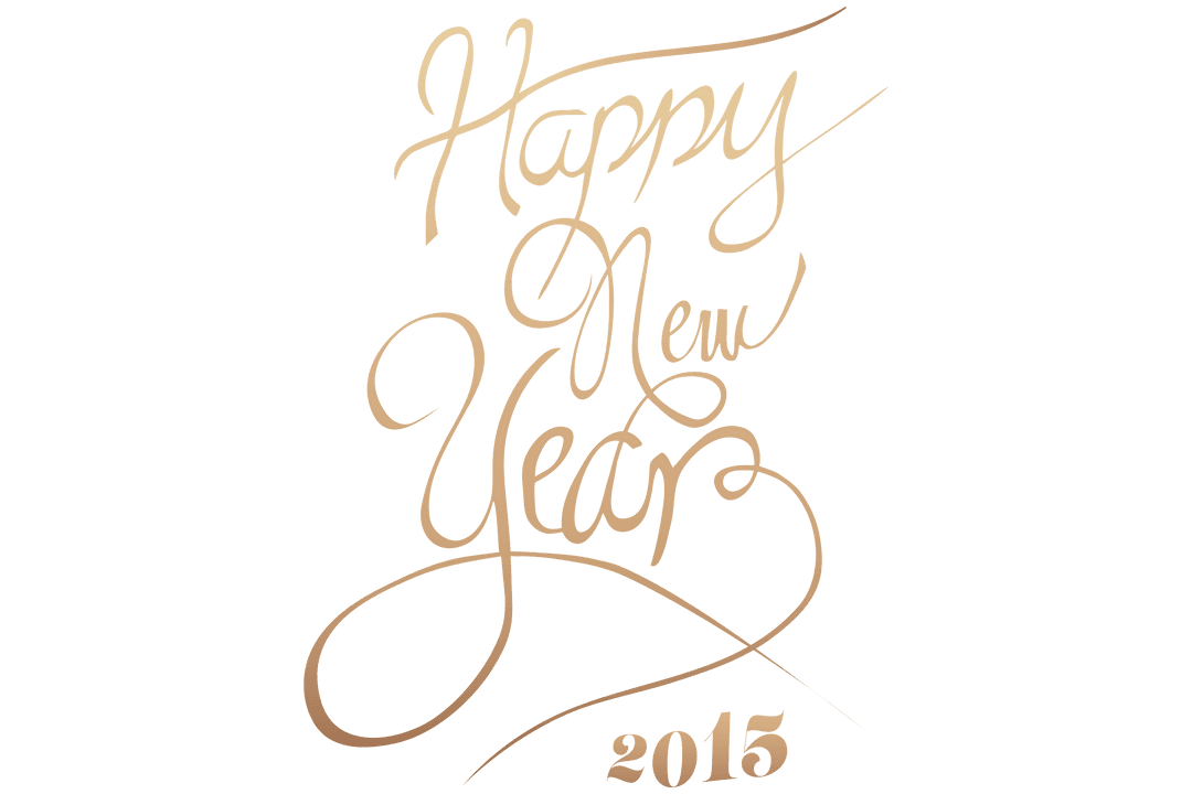 Happy New Year 2015 Text on Transparent Background