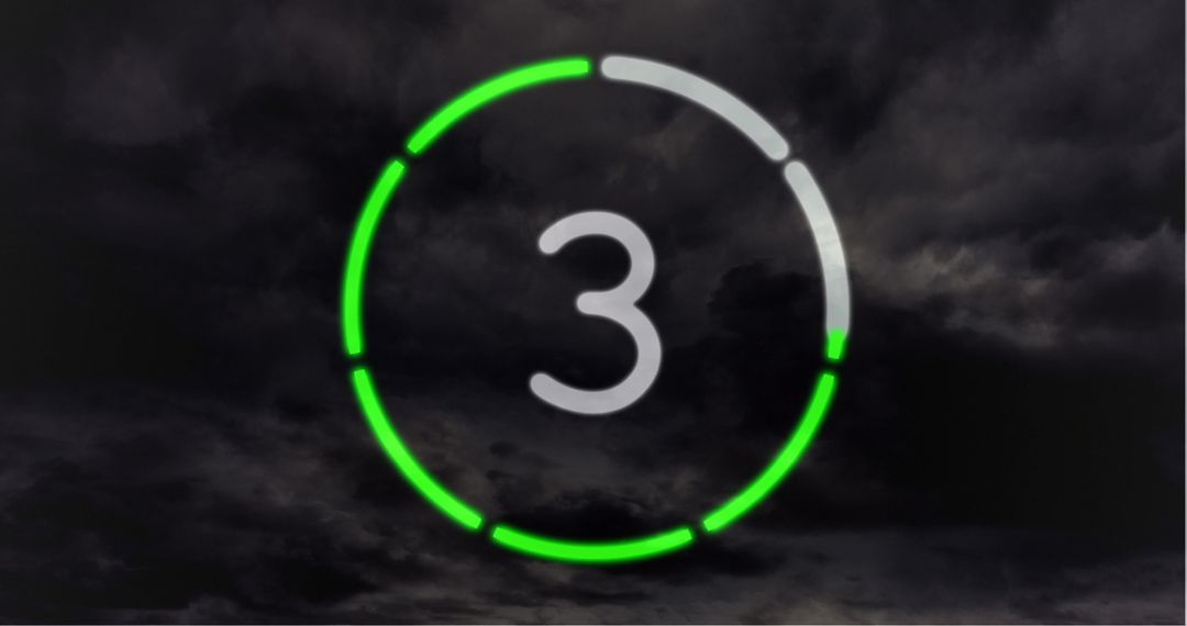Dynamic Countdown Against Stormy Cloudy Background