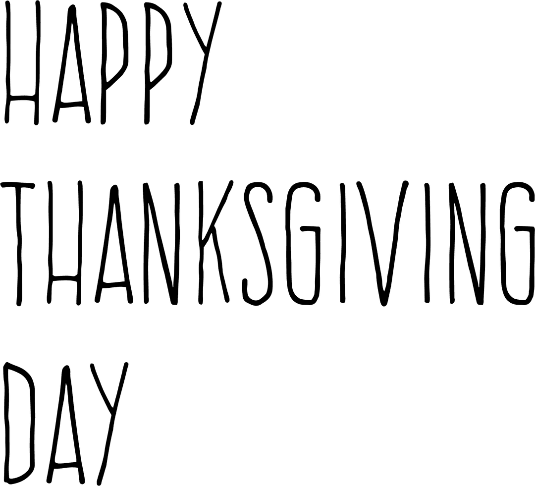 Happy Thanksgiving Day Text Typographic Transparent Decoration