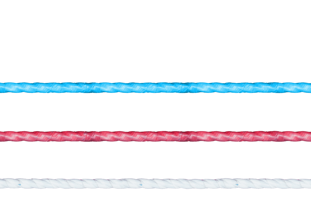 Colorful Boxing Ring Ropes on Transparent Background